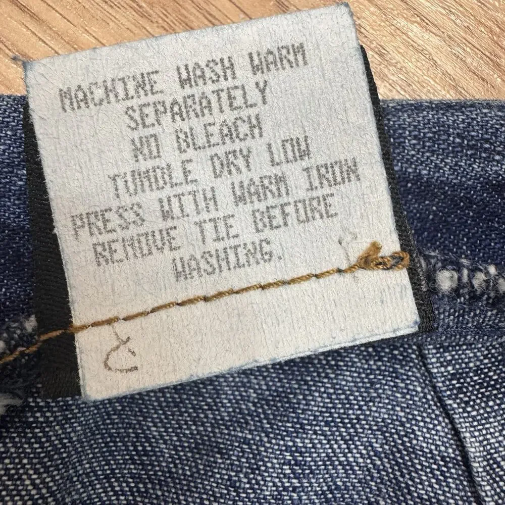 Women’s Size 10 Denim Skirt Vintage Leather Tie Dark Wash Y2K 2000s Cowboy